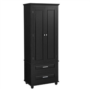 XINGHANZHENXUAN Tall 2-Drawer Storage Cabinet for Bathroom & Office, MDF Board, Adjustable Shelf & Anti-Tip Kit - 1 of 4