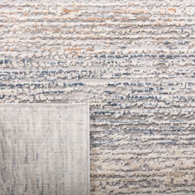 Gray and Cream Abstract Wool Runner Rug