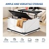 Farmhouse Square Lift-Top Coffee Table With Flip Top Storage For Living Room Wood Center Table with Large Hidden Storage White - 4 of 4