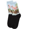 Memoi Women's Flamingo Limited Edition Art Cotton Blend Crew Sock Black 9-11 - 3 of 4