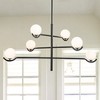 C Cattleya 6-Light Black Tiered Sputnik Chandelier with White Opal Glass, Adjustable height and G9 Bulb Included - 2 of 4
