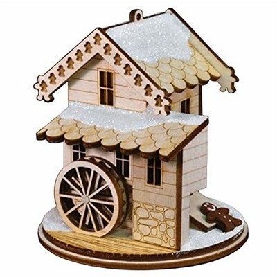 Old World Christmas Ginger Cottages Wooden Ornament, Ginger Man Grist Mill