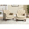 Set of 2 Enrique Genuine  Leather Armchair with Turned Legs | ARTFUL LIVING DESIGN - 2 of 4