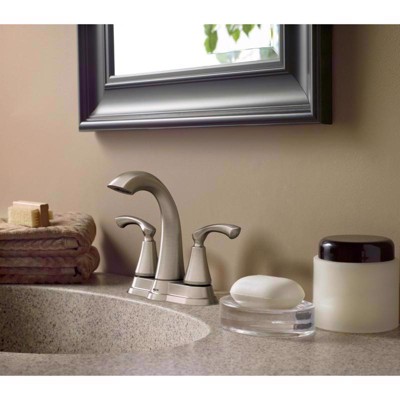 Tiffin Brushed Nickel High Arc Lever Bathroom Faucet