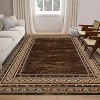 Modern Washable Rug, Solid Brown Low Pile Non-Shedding Carpet, Stain Resistant Neutral Non-Slip Throw Rug for Apartment Dining Bedroom - 2 of 4