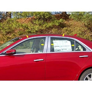 QAA is Compatible with 2014-2019 Cadillac CTS 10 Piece Stainless Window Trim Package, Includes Upper Trim and Pillar Posts, NO Window Sills WP54250 - 1 of 4
