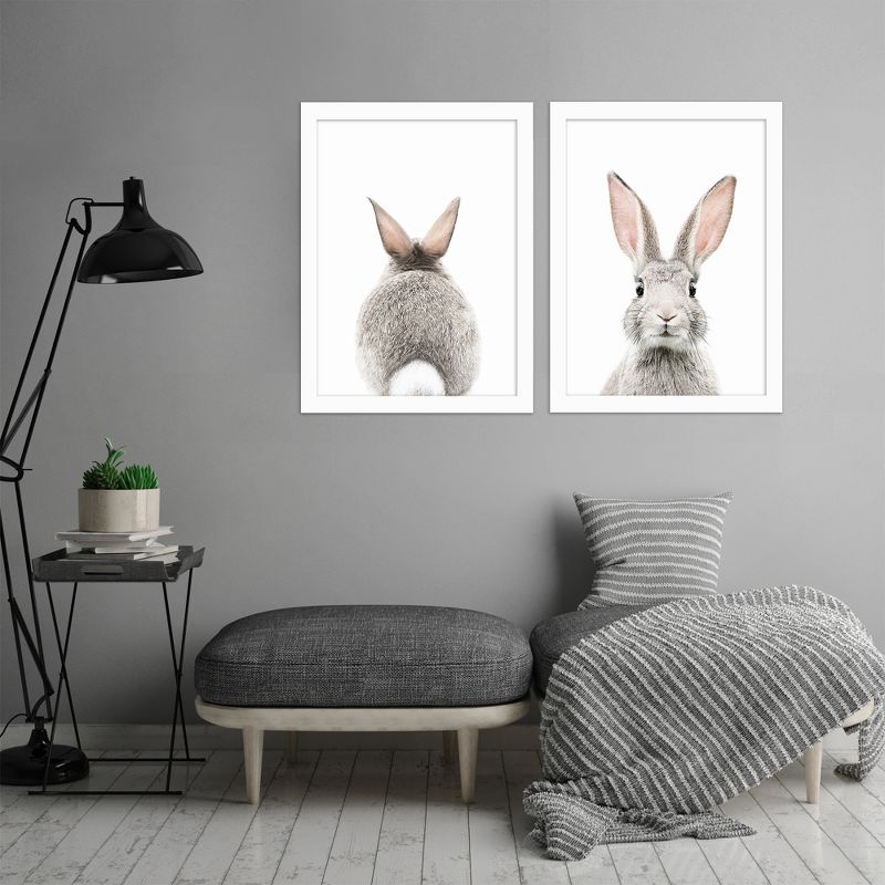Americanflat Animal (Set Of 2) Bunny Face By Sisi And Seb Wall Art Set, 6 of 8