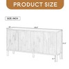 59.8" 4-Door Sideboard,Hidden Handle,Distinctive Solid Ash Veneer Buffet with Storage - Leovsnove - 3 of 4