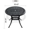 NicBex Outdoor Dining Table,Round Patio Table with Black Frame and Umbrella Hole for 4 to 6 Chairs,Outdoor Furniture,Black - 3 of 4