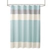 Sapphtopaz Faux Silk Dupioni Shower Curtain with Pintuck Detailing, 72x72" Colorblock Design Shower Curtain for Bathroom with Light Sheen - 4 of 4