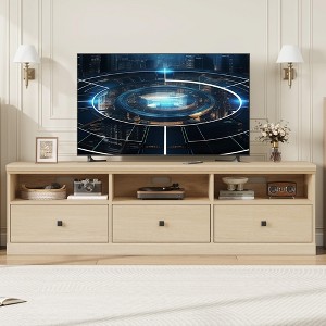 70in TV Stand for TVs up to 80", Mid Century Modern Entertainment Center with Storage Drawer and Open Shelves, TV Console Media Cabinet - 1 of 4