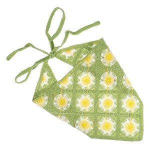 Unique Bargains Women's Fashion Knitted Hollow Triangle Headwrap 20.08"x9.84" Green 1 Pc - 1 of 4