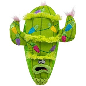goDog Holiday Collection Mixed Materials TPE-Plush Holiday Cactus Squeaky Dog Toy, Chew Guard Technology - Green, One Size - 1 of 1