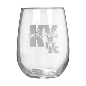 NCAA Kentucky Wildcats The Vino Stemless 17oz Wine Glass - Clear