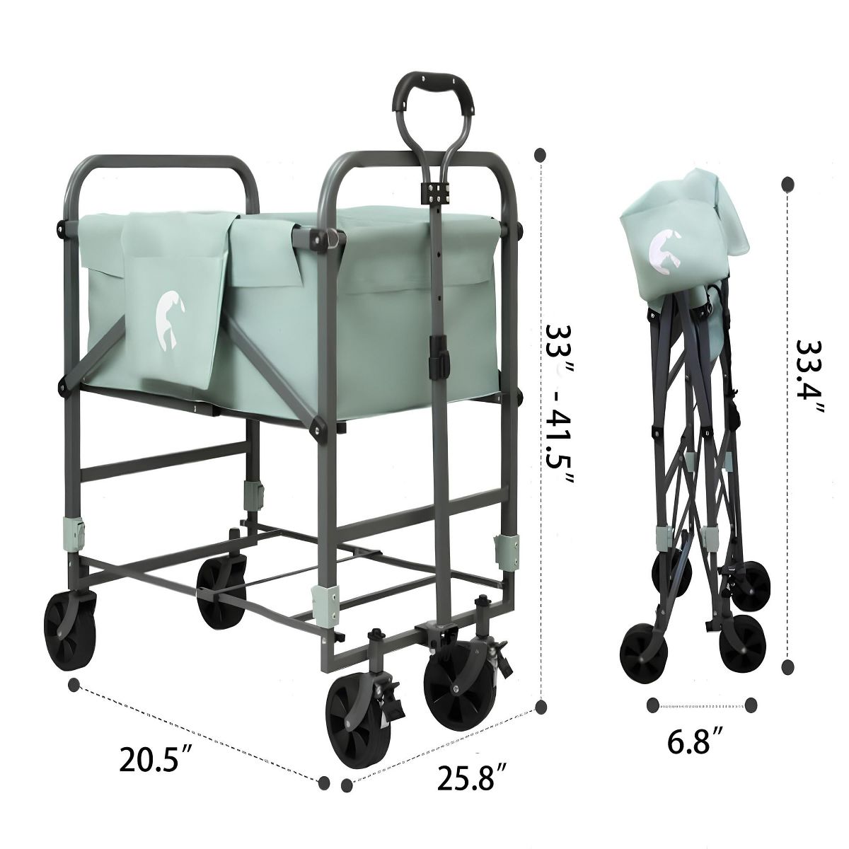 Portable Pet Bathing Cart with Wheels, Foldable Adjustable Height Pet Wash Station for Small Dogs & Cats, Iron & PVC - thumbnail 8