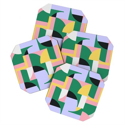 Ninola Design Bauhaus Shapes Spring Set of 4 Coasters - Deny Designs