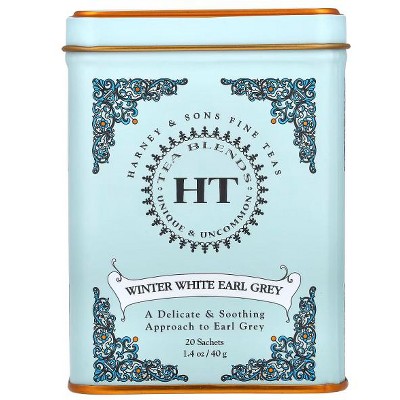 Harney & Sons, HT Tea Blends, Winter White Earl Grey Tea, 20 Sachets, 1.4 oz (40 g)