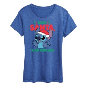 Women's - Lilo and Stitch - Dear Santa I Can Explain Christmas Short Sleeve Graphic T-Shirt - 1 of 4