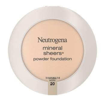 Neutrogena Mineral Sheers Compact Powder Foundation, Lightweight & Oil-Free - 20 Natural Ivory - 0.34oz