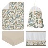 Sweet Jojo Designs Girl Baby Crib Bedding Set - Vintage Floral Blue Yellow and Beige 4pc - 2 of 4