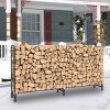 UNHO 8/12FT Heavy Duty Firewood Rack Metal Iron Long Storage Log Stand  Holder for Indoor Outdoor Backyard - 2 of 4