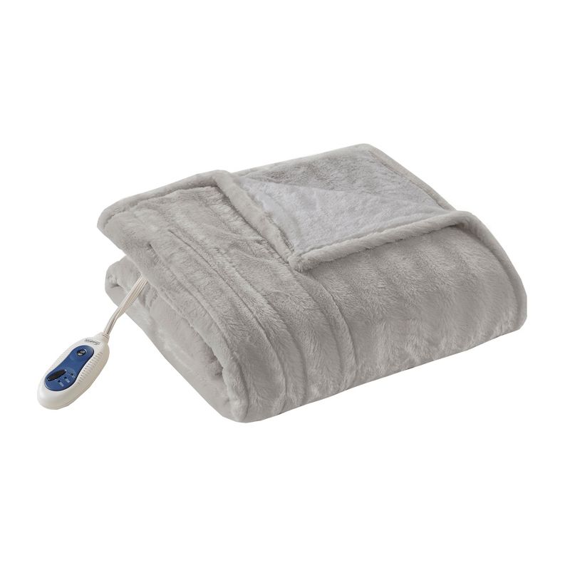 Duke Faux Fur Electric Heated Throw Blanket - Beautyrest, 1 of 9