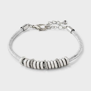 Corded Rondelle Stone Bracelet - A New Day™ Silver : Target