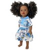 Doll Clothes Superstore Blue Flowers Dress Compatible With 18 Inch Girl Dolls Like American Girl Our Generation My Life Dolls - 3 of 4