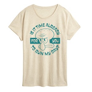 Women's - Spongebob Squarepants - Ruin My Day Short Sleeve Graphic T-Shirt - 1 of 4