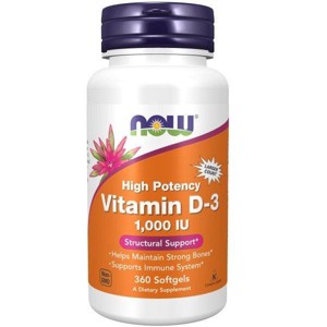 Vitamin D3 1000 IU by Now Foods  -  360 Softgel - 1 of 3