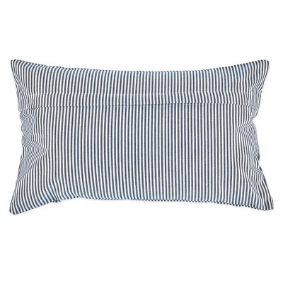 Navy and Off-White Cotton Gingham Pillow Covers Set of 4