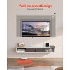 VEVOR Floating TV Stand, 47 in Wall Mount Entertainment Center with Cable Hole, Modern Floating TV Shelf with Storage Cabinet, White - 3 of 4