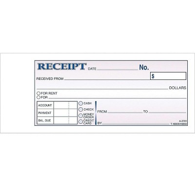 Adams Receipts Book 2.75 L x 7.19 W 250 266890