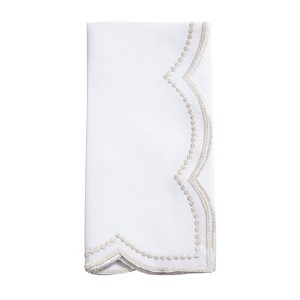 Saro Lifestyle Embroidered Polka Dot Napkin w/ Scallop Edge (Set of 4) - 1 of 3