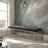 Meridian Furniture,Valley Chenille Fabric Bench - 2 of 4