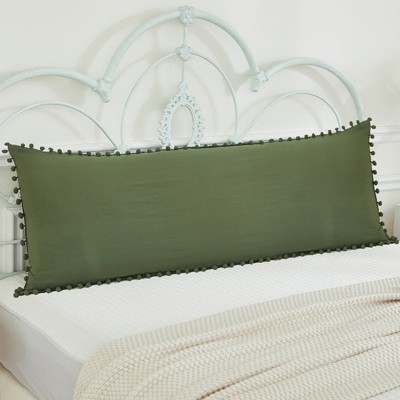 Pom-Pom Fringe Pillowcases & Body Pillow Cover – Soft Decorative Bedding Shams with Deep Pocket, Queen/King/Body Options
