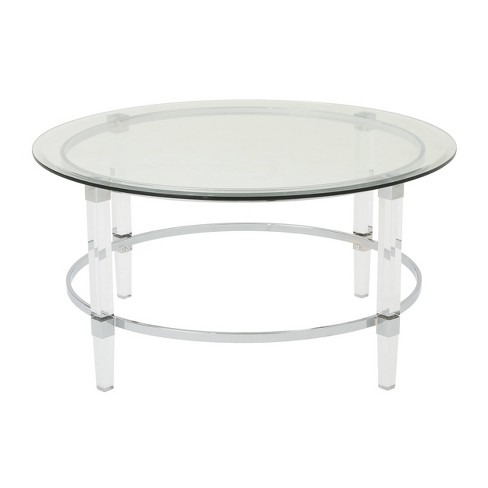 Elowen Modern Round Coffee Table Clear, All Modern White Round Coffee Table