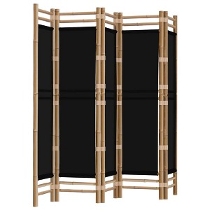 vidaXL Folding 5-Panel Room Divider 78.7" Bamboo and Canvas - 1 of 1