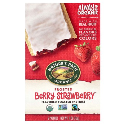 Nature's Path, Organic Flavored Toaster Pastries, Frosted Berry Strawberry, 6 Pastries, 11 oz