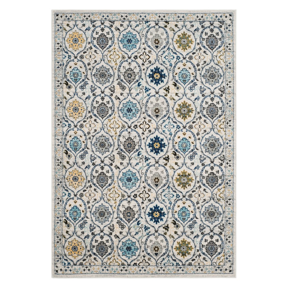 5'1inx7'6in Mable Floral Loomed Accent Rug Ivory/Blue - Safavieh