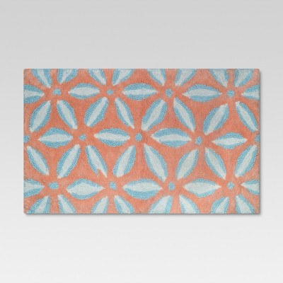 coral colored bath rugs