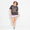 Women's Cowgirl Boot Grid Short Sleeve Graphic T-Shirt - Black - 3 of 3
