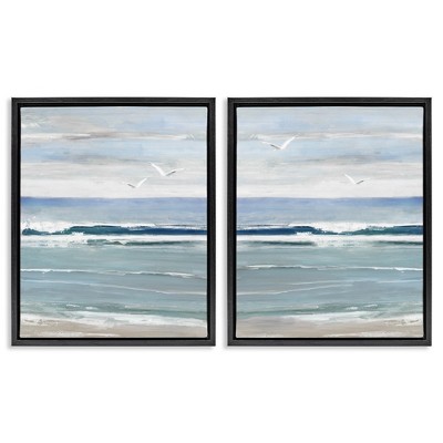 Stupell Industries Seagulls over Beach Waves, 17" x 21"