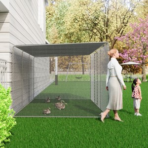 GDFStudio Andrew Modern Large Outdoor Metal Chicken Coop - 1 of 4
