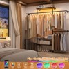 Aheaplus 87-In Heavy-Duty Garment Rack with Wooden Shelves, Pipe Closet Organizer with 4 Hanging Rods - 4 of 4