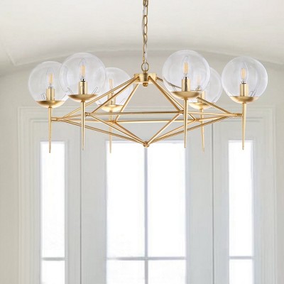 Gold Modern Glam Chandelier with Glass Shades