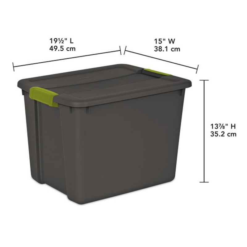 Sterilite Rectangular Plastic Latching Tote Storage Container with Indexed Lid and Green Molded Handles for Home Organization, 4 of 9