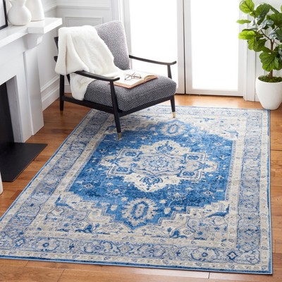Brentwood Blue and Grey Hand-Knotted Reversible Area Rug