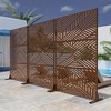 Lirago Modern Metal Outdoor Decorative Screen Patio Partition Freestanding Privacy Screen - 72"x47",Brown - 2 of 3
