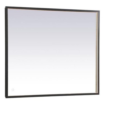 Elegant Lighting Pier 27x40 inch LED Mirror with Adjustable Color Temperature 3000K/4200K/6400K in Black